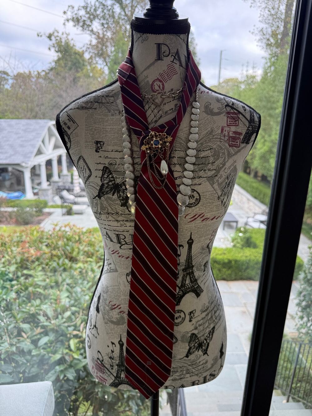 Vintage Givenchy Tie with Brooch